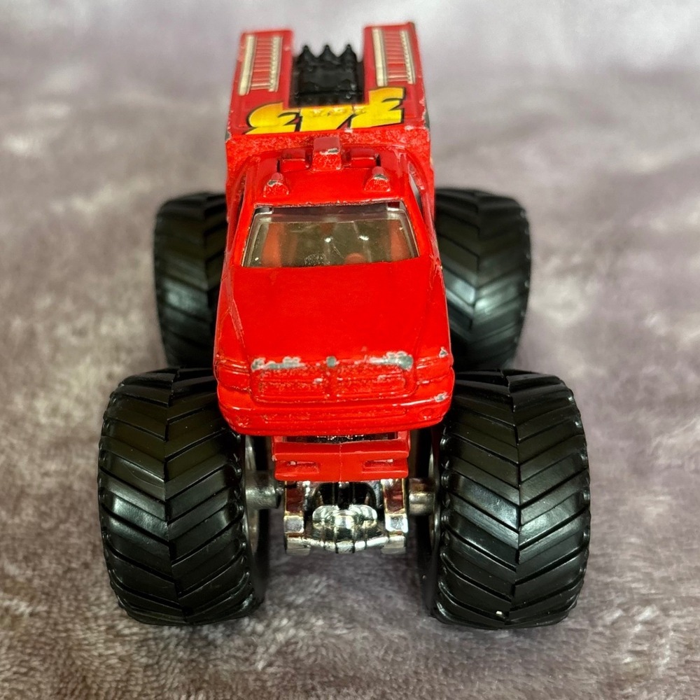 Hot Wheels Monster Jam Backdraft Fire Truck Die-Cast Red Monster Truck 343 - Picture 3 of 6